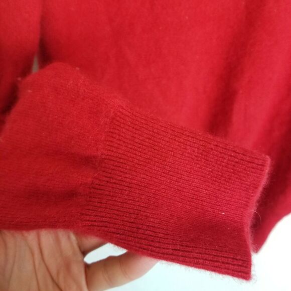 Neiman Marcus Womens Cashmere Sweater Bow Tie Neck Size S Holiday Xmas Preppy - Picture 4 of 7